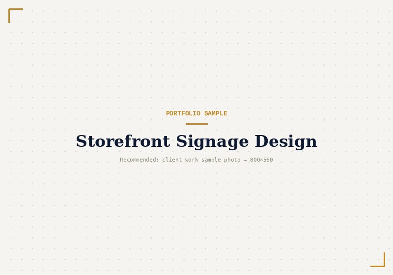 Storefront signage design